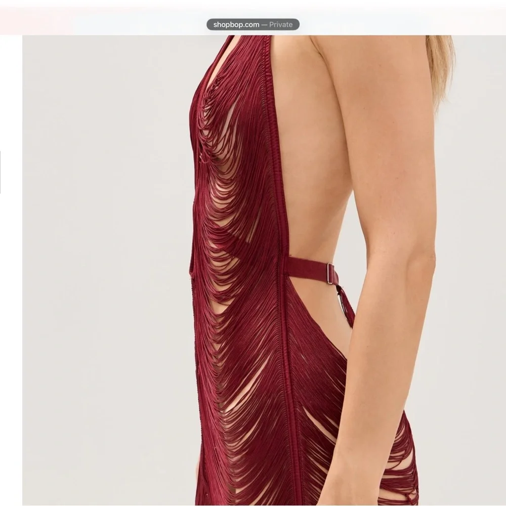 Burgundy Fringe Slip- NWT - Picture 5 of 6